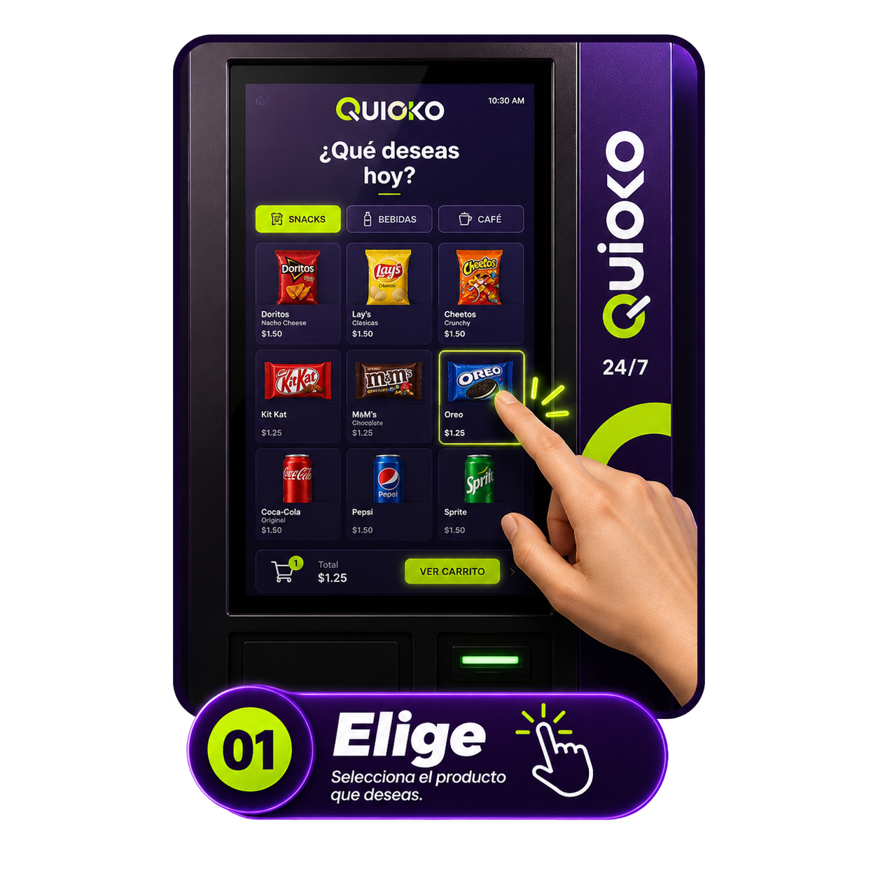 01. Elige: Selecciona el producto que deseas.