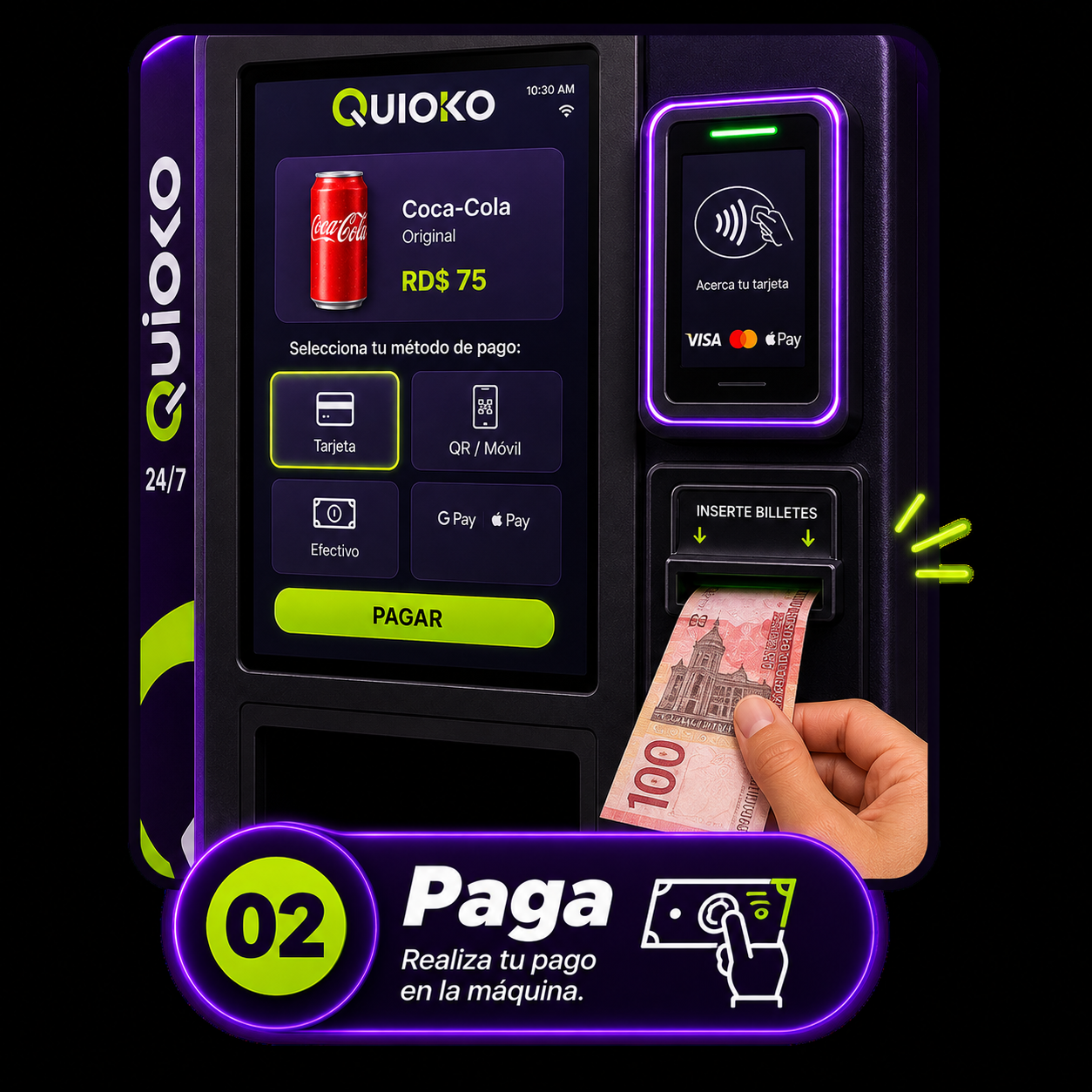 02. Paga: Realiza tu pago en la máquina.
