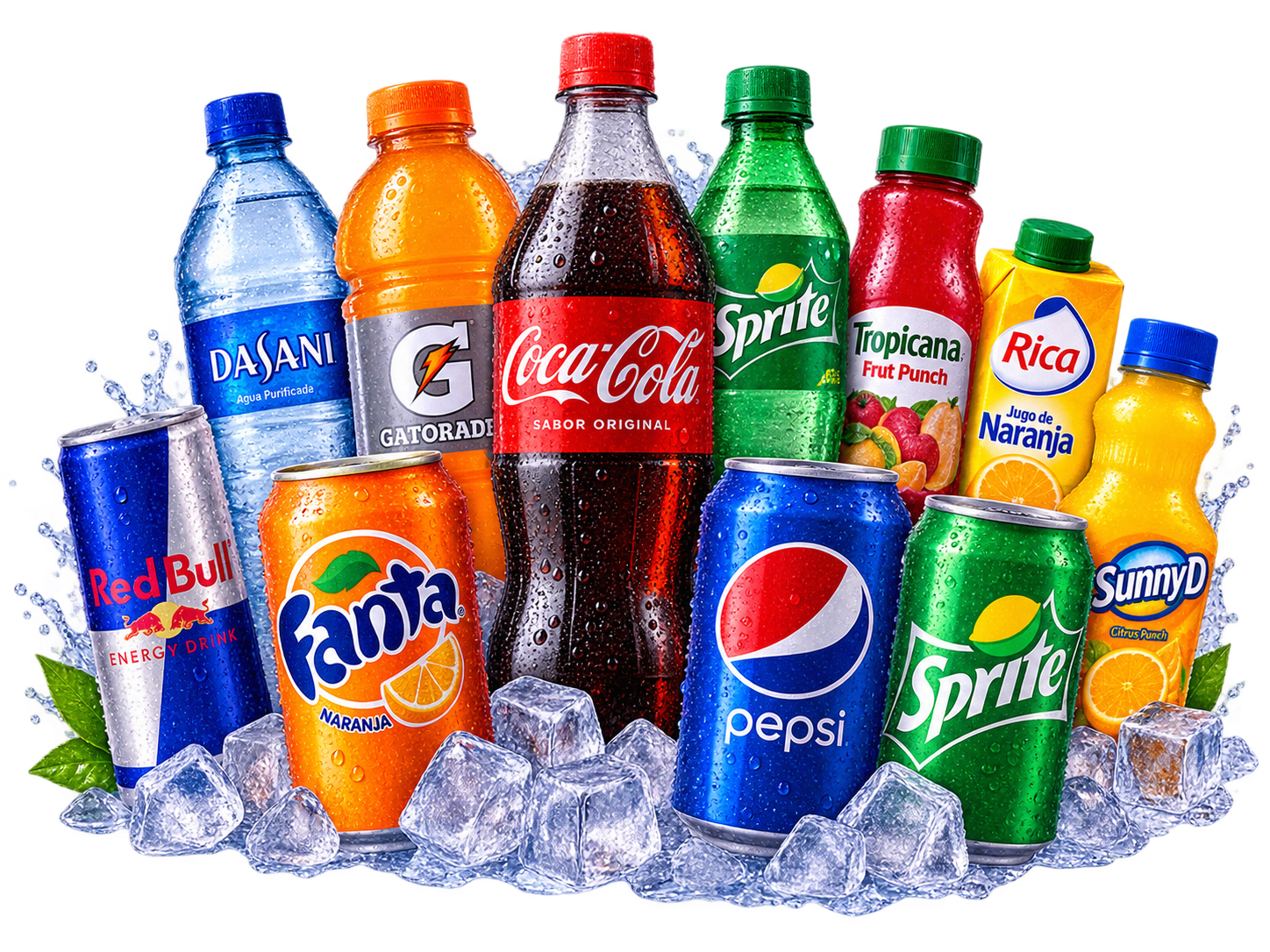 Selección de bebidas disponible en QUIOKO